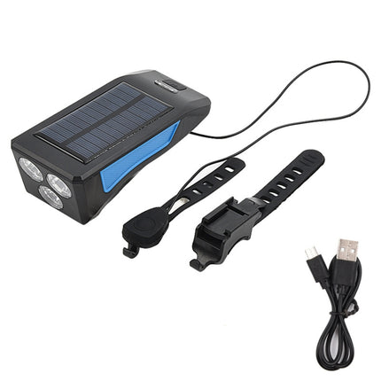 TG-ZX019 Solar Bicycle Headlight Flashlight Night Riding Strong Light USB Charging Rainproof Light - DealBuddy