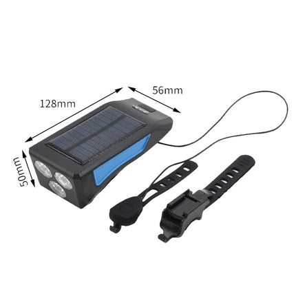 TG-ZX019 Solar Bicycle Headlight Flashlight Night Riding Strong Light USB Charging Rainproof Light - DealBuddy