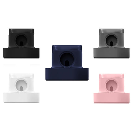2 In 1 Smart Watch Charging Bracket Desktop Silicone Watch Charging Stand For Apple Watch, Black, White, Pink, Deep Blue, Grey - DealBuddy