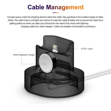 2 In 1 Smart Watch Charging Bracket Desktop Silicone Watch Charging Stand For Apple Watch, Black, White, Pink, Deep Blue, Grey - DealBuddy