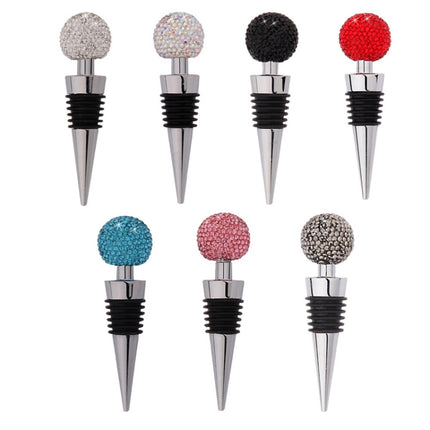 Crystal Ball Red Wine Stopper Diamond Zinc Alloy Metal Sealed Wine Cork, White, Pink, Big Red, Black, Bright Black, AB, Lake Blue - DealBuddy