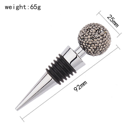 Crystal Ball Red Wine Stopper Diamond Zinc Alloy Metal Sealed Wine Cork, White, Pink, Big Red, Black, Bright Black, AB, Lake Blue - DealBuddy