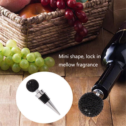 Crystal Ball Red Wine Stopper Diamond Zinc Alloy Metal Sealed Wine Cork, White, Pink, Big Red, Black, Bright Black, AB, Lake Blue - DealBuddy