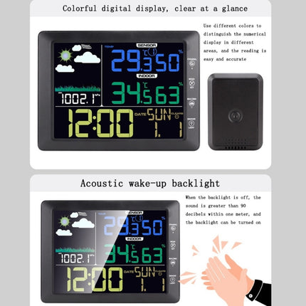 Multifunctional Wireless Colorful Screen Weather Clock Indoor And Outdoor Thermohygrometer - DealBuddy
