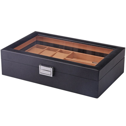 6+3 PU Watch Glasses Case Carbon Fiber PU Skin Watch Box Sunglasses Box, 6 + 3 Brown, 6 + 3 Black - DealBuddy