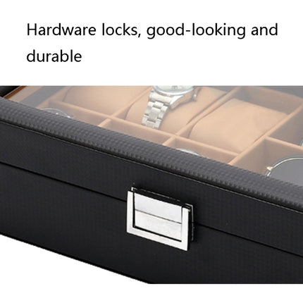 6+3 PU Watch Glasses Case Carbon Fiber PU Skin Watch Box Sunglasses Box, 6 + 3 Brown, 6 + 3 Black - DealBuddy