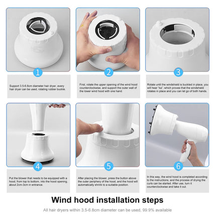 G8 Universal Hair Diffuser Adaptable For Blow Dryers with Rotatable Design Curly Hair Large Wind Hood, White, Black - DealBuddy