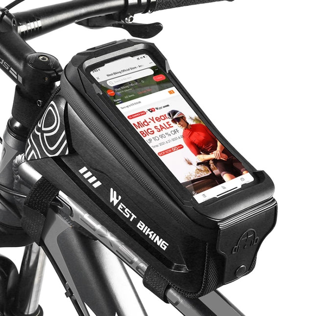 WEST BIKING 2.5L Bicycle Front Beam Mobile Phone Touch Screen Hard Shell Bag - DealBuddy