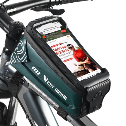 WEST BIKING 2.5L Bicycle Front Beam Mobile Phone Touch Screen Hard Shell Bag - DealBuddy