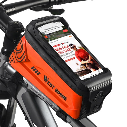 WEST BIKING 2.5L Bicycle Front Beam Mobile Phone Touch Screen Hard Shell Bag - DealBuddy
