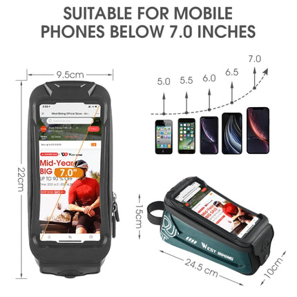 WEST BIKING 2.5L Bicycle Front Beam Mobile Phone Touch Screen Hard Shell Bag - DealBuddy