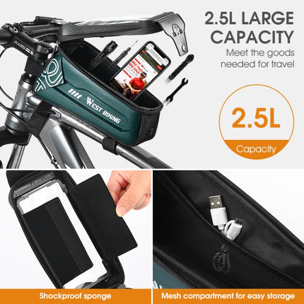 WEST BIKING 2.5L Bicycle Front Beam Mobile Phone Touch Screen Hard Shell Bag - DealBuddy
