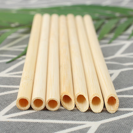 10 PCS Juice Coffee Pearl Milk Tea Natural Degradable Bamboo Straw, Style:, 20cm Flat, 20cm Oblique - DealBuddy