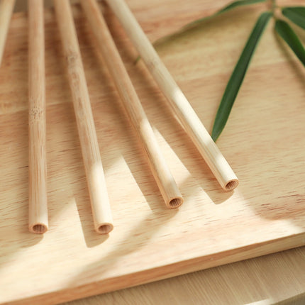10 PCS Juice Coffee Pearl Milk Tea Natural Degradable Bamboo Straw, Style:, 20cm Flat, 20cm Oblique - DealBuddy