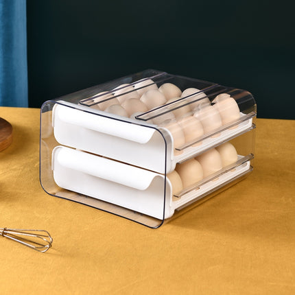 Household Double-Layer Drawer Type Egg Storage Sox, Orange, White, Gray - DealBuddy