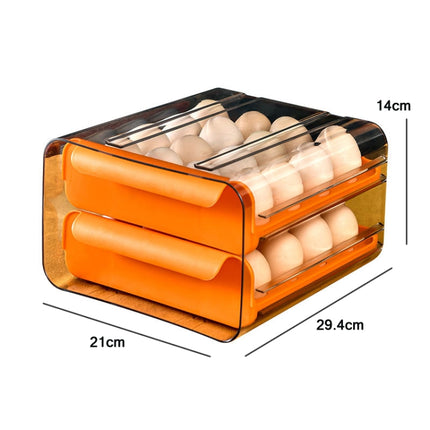 Household Double-Layer Drawer Type Egg Storage Sox, Orange, White, Gray - DealBuddy