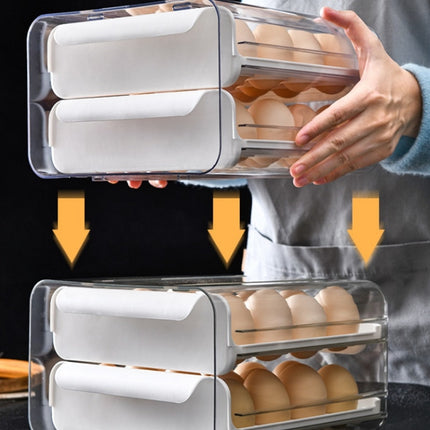 Household Double-Layer Drawer Type Egg Storage Sox, Orange, White, Gray - DealBuddy
