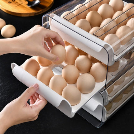 Household Double-Layer Drawer Type Egg Storage Sox, Orange, White, Gray - DealBuddy