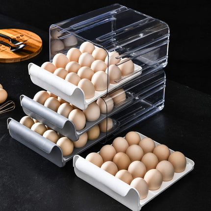 Household Double-Layer Drawer Type Egg Storage Sox, Orange, White, Gray - DealBuddy