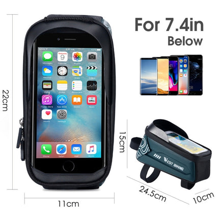 WEST BIKING Bicycle Upper Tube 2.2L Hard Shell Bag For 7.4 Inch Mobile Phone - DealBuddy