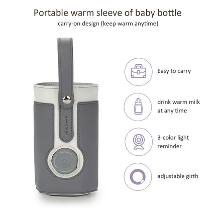 027 Leather Insulated Baby Bottle Cover Heating Bottle Bag