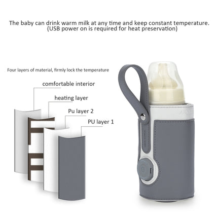 027 Leather Insulated Baby Bottle Cover Heating Bottle Bag