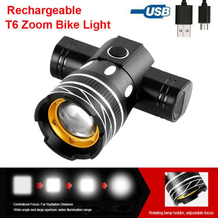 7602 LED USB Charging Telescopic Zoom Bicycle Front Light, Specification: - DealBuddy