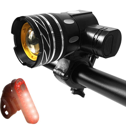 7602 LED USB Charging Telescopic Zoom Bicycle Front Light, Specification: - DealBuddy
