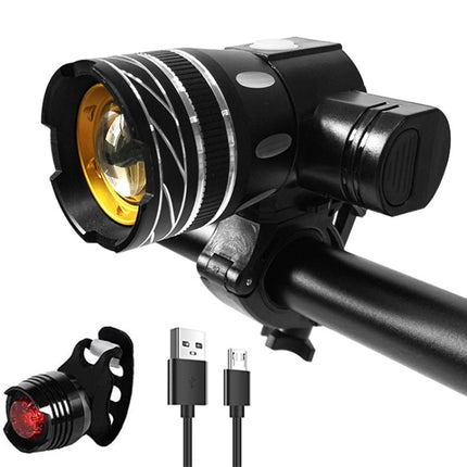 7602 LED USB Charging Telescopic Zoom Bicycle Front Light, Specification: - DealBuddy