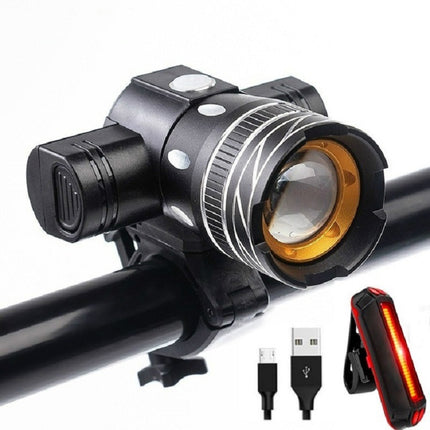 7602 LED USB Charging Telescopic Zoom Bicycle Front Light, Specification: - DealBuddy