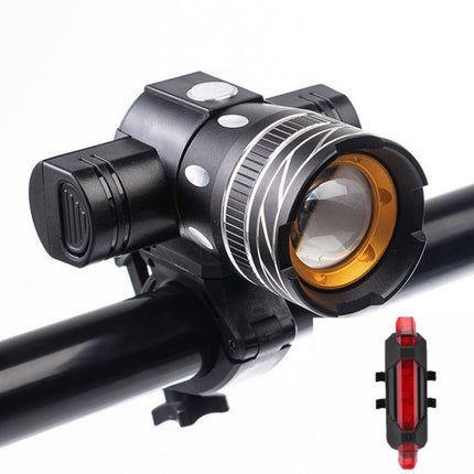 7602 LED USB Charging Telescopic Zoom Bicycle Front Light, Specification: - DealBuddy