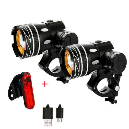 7602 LED USB Charging Telescopic Zoom Bicycle Front Light, Specification: - DealBuddy