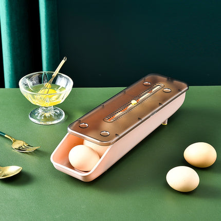 Automatically Fill The Egg Storage Box Refrigerator Fresh-Keeping Box, 1 Layers Green, 1 Layers  Blue, 1 Layers Pink - DealBuddy