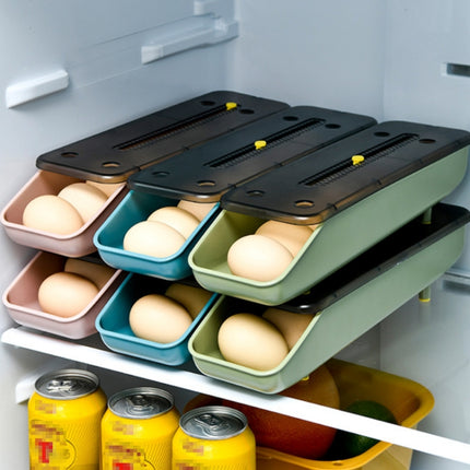 Automatically Fill The Egg Storage Box Refrigerator Fresh-Keeping Box, 1 Layers Green, 1 Layers  Blue, 1 Layers Pink - DealBuddy