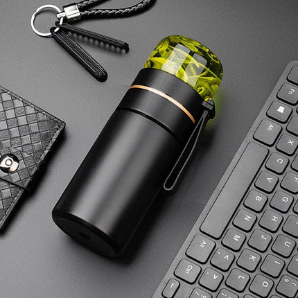 739 316 Stainless Steel Tea Glass Thermos Cup, White, Black, Gold - DealBuddy