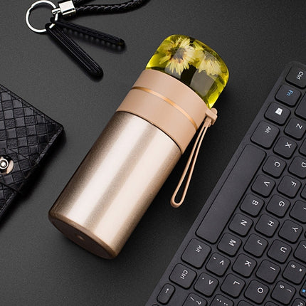 739 316 Stainless Steel Tea Glass Thermos Cup, White, Black, Gold - DealBuddy