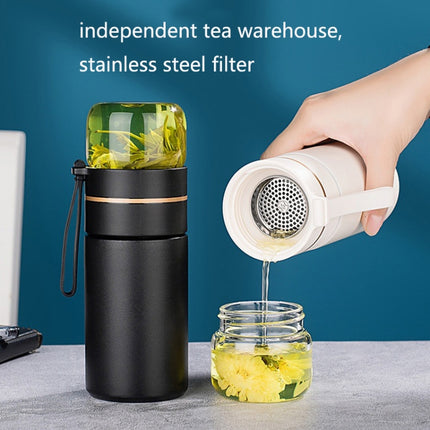 739 316 Stainless Steel Tea Glass Thermos Cup, White, Black, Gold - DealBuddy