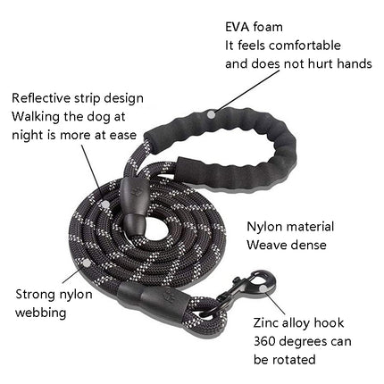 Pet Supplies Reflective Dog Pull Rope, Size:, Length 150cm Thick 1.2cm, Long 150cm Thick 0.8cm, Long 200cm Thick 1.2cm - DealBuddy