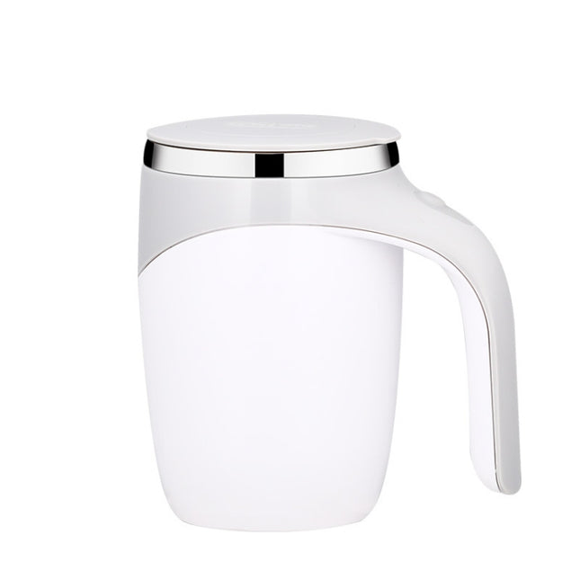 A223 Stainless Steel Automatic Magnetized Coffee Mixing Cup, White, Brown - DealBuddy
