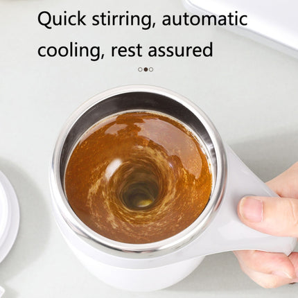 A223 Stainless Steel Automatic Magnetized Coffee Mixing Cup, White, Brown - DealBuddy