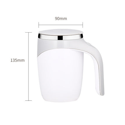 A223 Stainless Steel Automatic Magnetized Coffee Mixing Cup, White, Brown - DealBuddy