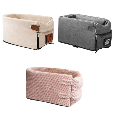 Car Central Control Seat Pet Portable Bed Pad, Square + Gray, Square Gray+Summer Mat - DealBuddy