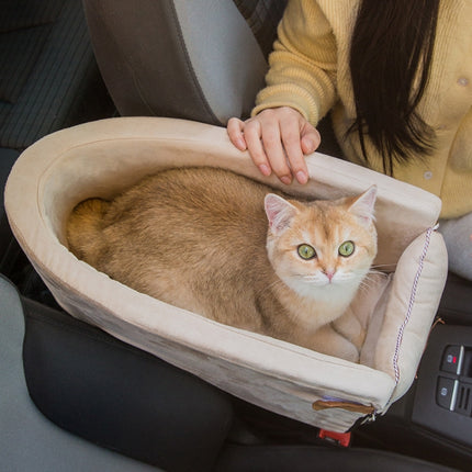 Car Central Control Seat Pet Portable Bed Pad, Square + Gray, Square Gray+Summer Mat - DealBuddy