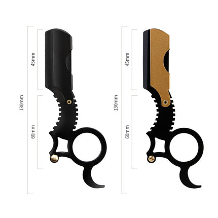 Manual Men Stainless Steel Ring Razor Without Blade, Gold, Black - DealBuddy