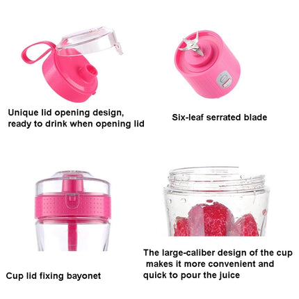 6-Blade Electric Fruit Juicer Juice Cup, Black, White, Yellow, Purple, Green, Blue, Deep Blue, Rose Red - DealBuddy