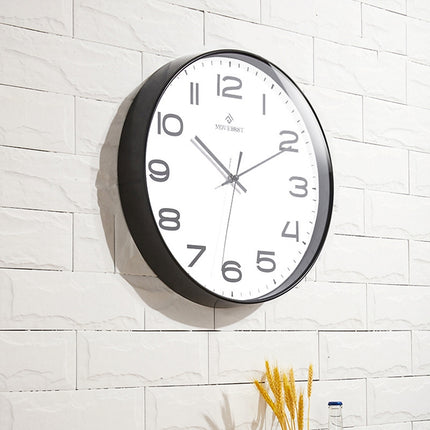 MOVEBEST 12 Inch Living Room Wall Clock Simple Home Plastic Watch, Style: