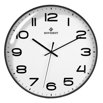 MOVEBEST 12 Inch Living Room Wall Clock Simple Home Plastic Watch, Style: