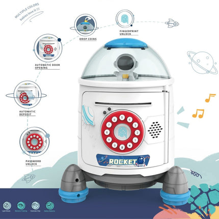 Fingerprint Password Rocket Piggy Bank Toy