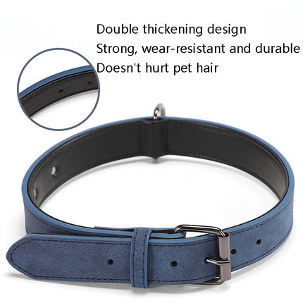 JINMAOHOU Dogs Double-Layer Leather Collar, XS 34x1.7cm, S 39x2.2cm, M 49x2.7cm, L 59x3.2cm - DealBuddy