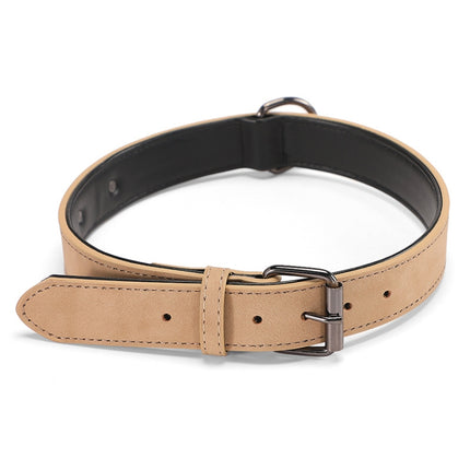 JINMAOHOU Dogs Double-Layer Leather Collar, XS 34x1.7cm, S 39x2.2cm, M 49x2.7cm, L 59x3.2cm - DealBuddy